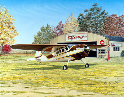 "Autumn Classic" - Sam Lyons - Cessna 195 Aviation Art